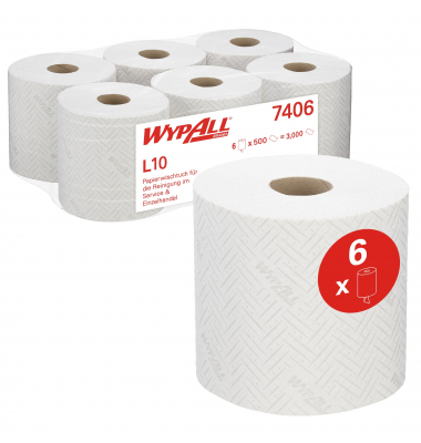 Wischtuchrolle L10 RollControl 7406, 500 T&uuml;cher, 38cm x 91,5m, wei&szlig;