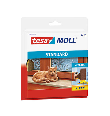 tesamoll STANDARD I-Profil Fenster-Dichtungsband braun 9,0 mm x 6,0 m 1 Rolle