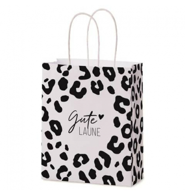 Geschenktasche 991573, allgemein, gedrehte Papierkordel, GUTE LAUNE, 180mm x 220mm