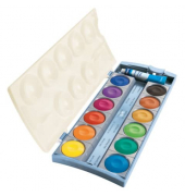 Farbkasten K12 eco, 701174, Deckfarbe, 12 Farben, farbig sortiert