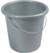 Haushaltseimer, 10 Liter, silber, mit Metallbügel und Maßeinheit,