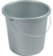 Haushaltseimer, 5 Liter, silber, mit Metallb&uuml;gel und Ma&szlig;einheit,