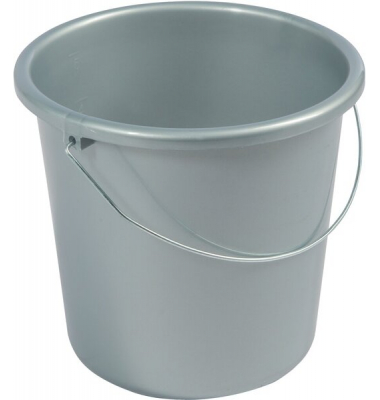 Haushaltseimer, 5 Liter, silber, mit Metallb&uuml;gel und Ma&szlig;einheit,