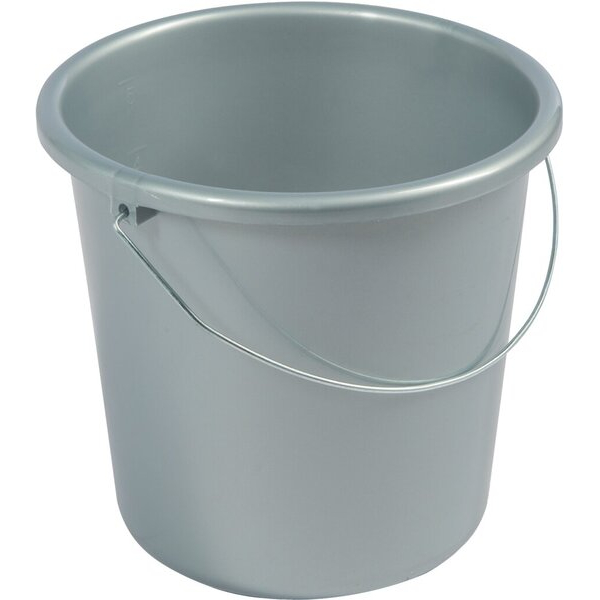 9002427258508 - Haushaltseimer 5 Liter silber mit Metallbügel und Maßeinheit 9002427258508 Kunststoffwerk 10125850