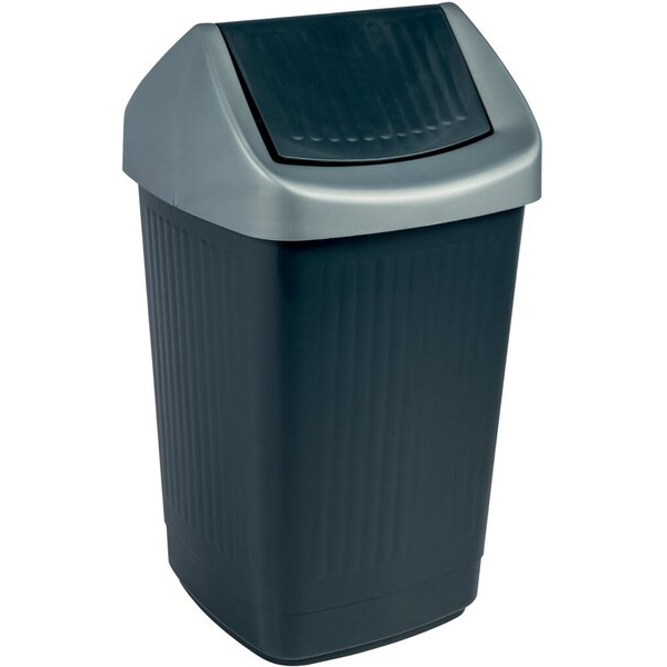 9002427372471 - Schwingdeckelabfallbehälter 50 Liter anthrazit mit Klappe aus Polystyrol 9002427372471 Teko-plastic 9002427372471 - Schwingdeckelabfallbehälter 50 Liter anthrazit mit Klappe aus Polystyrol 9002427372471 Teko-plastic