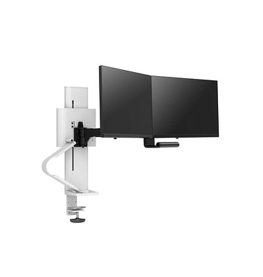 Monitor-Halterung TRACE 45-631-216 weiß für 2 Monitore, Tischklemme, Tischbohrung