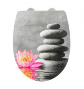 WC-Sitz mit Absenkautomatik Water Lily grau, rosa