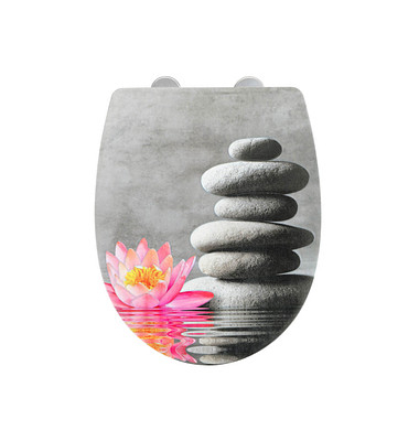 WC-Sitz mit Absenkautomatik Water Lily grau, rosa