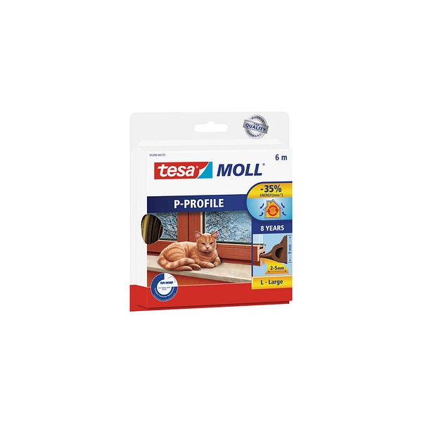 4042448104519 - moll P-Profil Fenster-Dichtungsband weiß 90 mm x 60 m 1 Rolle 4042448104519 tesa