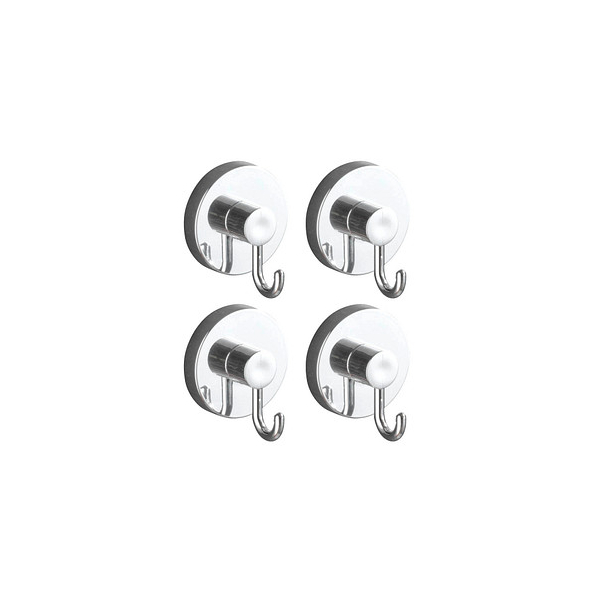 4008838803738 - Vacuum-Loc® Haken 4er Set Befestigung ohne bohren Silber glänzend Kunststoff (abs) chrom - silber glänzend - Wenko 4008838803738 - Vacuum-Loc® Haken 4er Set Befestigung ohne bohren Silber glänzend Kunststoff (abs) chrom - silber glänzend - Wenko