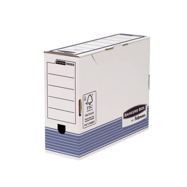 0043859521005 - Archivbox Bankers Box 0026501 A4 blau weiß innen 26x10x315cm (TxBxH) Karton 0043859521005 Fellowes