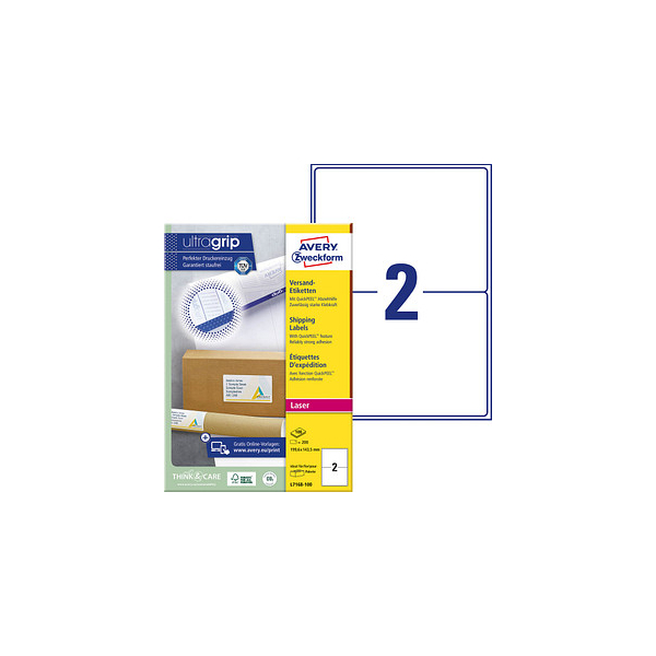 4004182471685 - AVERY Zweckform Versand-Etiketten L7168-100 1996 x 1435 mm weiß 200 Stück