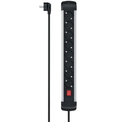 Steckdosenleiste 00223105, 8-fach, schwarz/silber