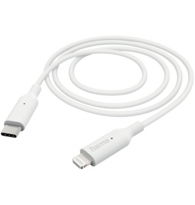 Ladekabel, USB-C-Lightning, 1 m, weiß, für HandySmartphone