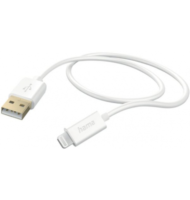 Ladekabel, USB-A-Lightning, 1,5 m, weiß, für HandySmartphone