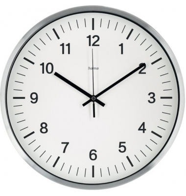  Funkuhr Shiny 00185855, wei&szlig;/silber, 35cm, rund, analog