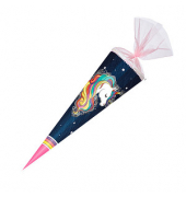 Schultüte Einhorn Regenbogen blaurosa