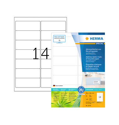 Etiketten Special 10731, wei&szlig;, 99,1x38,1mm, rechteckig