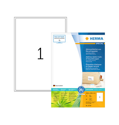 Etiketten Special 10736, wei&szlig;, 199,6x289,1mm, rechteckig