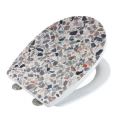 WC-Sitz mit Absenkautomatik Terrazzo High Gloss mehrfarbig