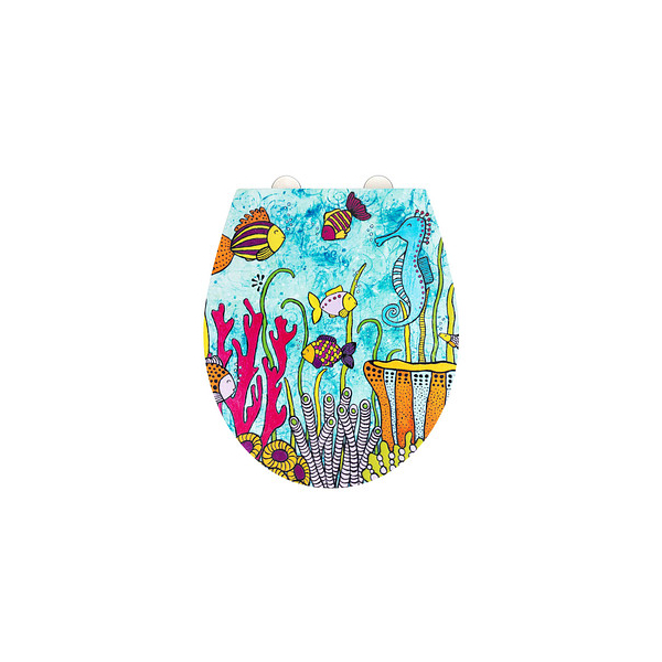 4008838320433 - WENKO WC-Sitz Ocean Life RollinArt Toilettensitz mit Relief Oberfläche und Absenkautomatik aus antibakteriellem stabilem Duroplast Mehrfarbig 4008838320433 - WENKO WC-Sitz Ocean Life RollinArt Toilettensitz mit Relief Oberfläche und Absenkautomatik aus antibakteriellem stabilem Duroplast Mehrfarbig