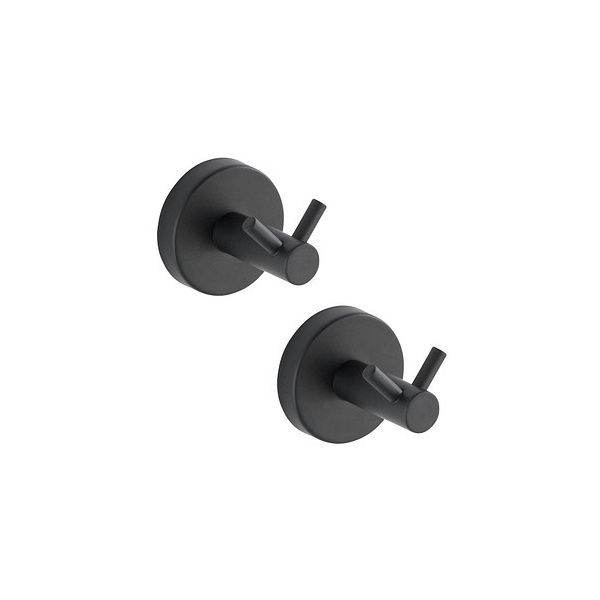 4008838357170 - Wandhaken Duo Bosio Black matt 2er Set Edelstahl rostfrei Schwarz Edelstahl rostfrei - schwarz - Wenko 4008838357170 - Wandhaken Duo Bosio Black matt 2er Set Edelstahl rostfrei Schwarz Edelstahl rostfrei - schwarz - Wenko