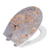 WC-Sitz mit Absenkautomatik Grey Marble mehrfarbig