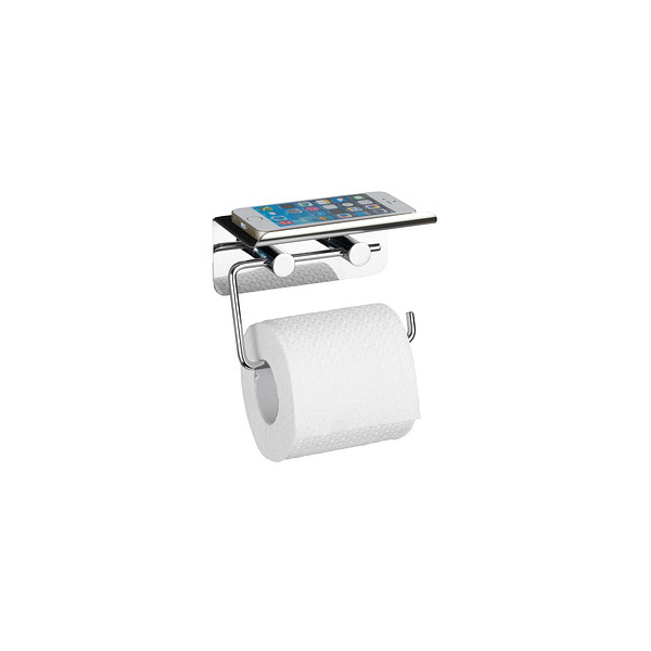 4008838412541 - Toilettenpapierhalter mit Smartphone Ablage und 2 Turbo-Loc® Haken 3-teiliges Set 3-teiliges Set Silber glänzend Edelstahl rostfrei glänzend 4008838412541 - Toilettenpapierhalter mit Smartphone Ablage und 2 Turbo-Loc® Haken 3-teiliges Set 3-teiliges Set Silber glänzend Edelstahl rostfrei glänzend