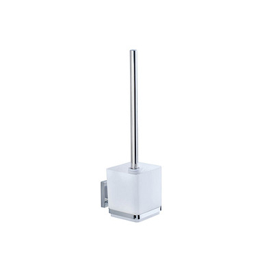 WC-Garnitur Quadro weiß, silber Metall