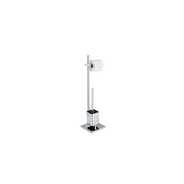 4008838171103 - Stand WC-Garnitur Quadro Silber glänzend Stahl chrom Kunststoff chrom - silber glänzend - Wenko 4008838171103 - Stand WC-Garnitur Quadro Silber glänzend Stahl chrom Kunststoff chrom - silber glänzend - Wenko