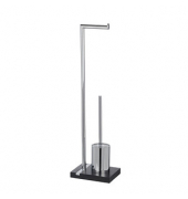 WC-Garnitur Noble schwarz, silber Metall