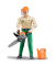 bworld 60030 Forstarbeiter mit Zubehör Spielfigur