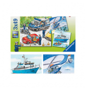 Polizeieinsatz Puzzle 3x 49 Teile