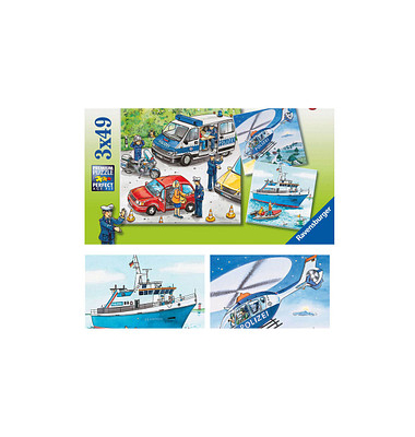 Polizeieinsatz Puzzle 3x 49 Teile