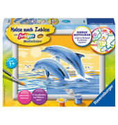 Malen-nach-Zahlen Freunde des Meeres Delfine mehrfarbig
