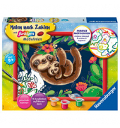 Malen-nach-Zahlen Niedliche Faultiere mehrfarbig