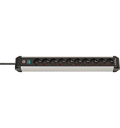 Premium-Alu-Line 10-fach Steckdosenleiste mit Schalter 3,0 m schwarz