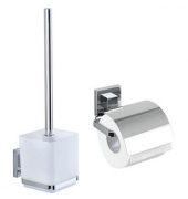 WC-Garnitur Quadro silber Metall
