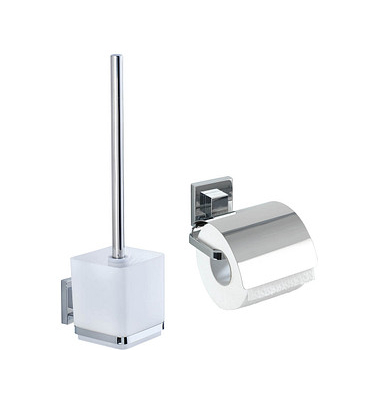 WC-Garnitur Quadro silber Metall