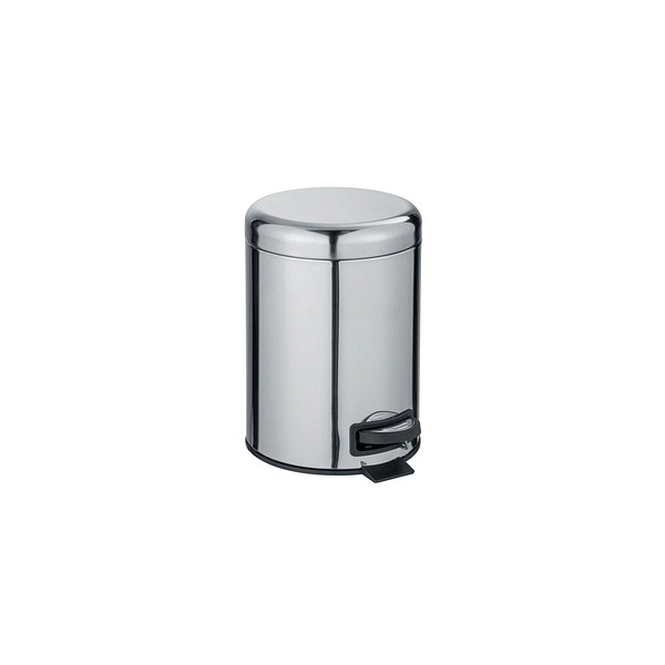 4008838334522 - WENKO Kosmetik-Treteimer Leman Edelstahl Glänzend 5 L 5L Silber glänzend Edelstahl rostfrei glänzend Polypropylen schwarz - silber glänzend 4008838334522 - WENKO Kosmetik-Treteimer Leman Edelstahl Glänzend 5 L 5L Silber glänzend Edelstahl rostfrei glänzend Polypropylen schwarz - silber glänzend