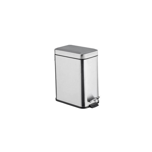 4008838461112 - Treteimer Square Matt Edelstahl 5 l Silber matt Edelstahl rostfrei satiniert Polypropylen schwarz - silber matt - Wenko 4008838461112 - Treteimer Square Matt Edelstahl 5 l Silber matt Edelstahl rostfrei satiniert Polypropylen schwarz - silber matt - Wenko