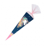 Schultüte Einhorn Regenbogen blaurosa