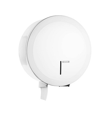 Toilettenpapierspender L 997016 weiß Gebürsteter Stahl