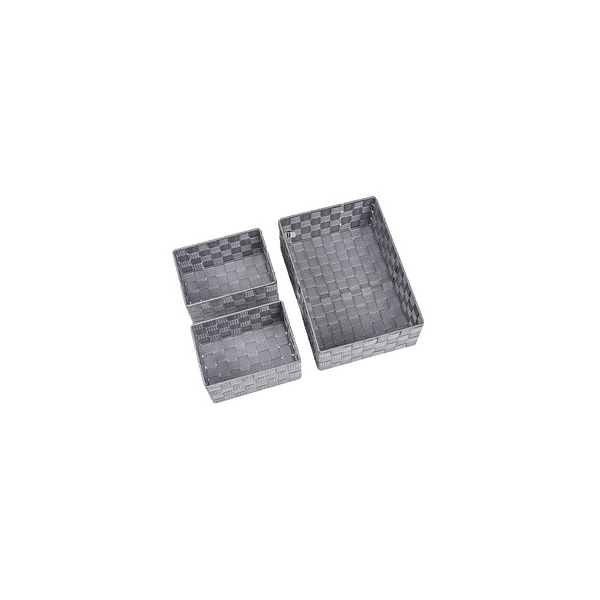 4008838362419 - Badkorb Adria Grau 3-teiliges Set 2 x Badkorb m 1 x Badkorb l Grau Polypropylen grau lackiertes Metall - grau - Wenko 4008838362419 - Badkorb Adria Grau 3-teiliges Set 2 x Badkorb m 1 x Badkorb l Grau Polypropylen grau lackiertes Metall - grau - Wenko