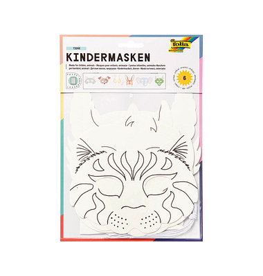 Kindermaske Bastelset sortiert weiß inkl. Gummi