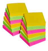 Haftnotizen 622-12SS-CARN, Super Sticky Rio de Janeiro, 48x48mm, farbig sortiert (gelb/gr&uuml;n/pink), quadratisch