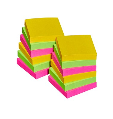 Haftnotizen 622-12SS-CARN, Super Sticky Rio de Janeiro, 48x48mm, gelb/grün/pink, quadratisch