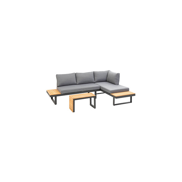 4005437272743 - Loungegruppe Samara grau anthrazit Holz Metall 8-teilig 4005437272743 - Loungegruppe Samara grau anthrazit Holz Metall 8-teilig