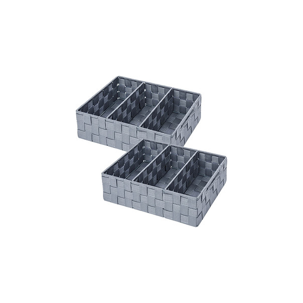 4008838316665 - Organizer Adria mit Griff Grau 2er Set Grau Polypropylen grau lackiertes Metall - grau - Wenko 4008838316665 - Organizer Adria mit Griff Grau 2er Set Grau Polypropylen grau lackiertes Metall - grau - Wenko