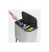 Bo Touch Bin Mülleimer 3x 11,0 l silber, schwarz